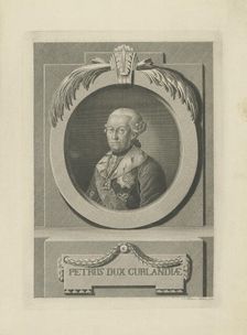 Peter von Biron (1724-1800), Duke of Courland and Semigallia, 1781. Creator: Kuetner, Samuel Gottlieb (1747-1828)