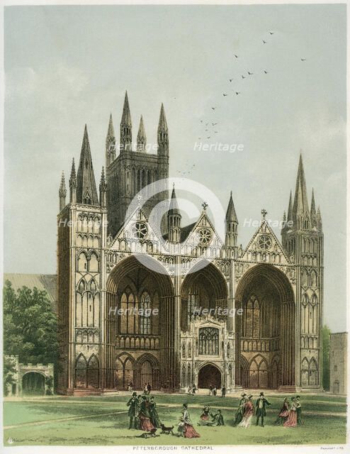 Peterborough Cathedral, Cambridgeshire, c1870. Artist: WL Walton
