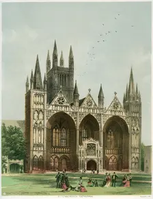 Peterborough Cathedral, Cambridgeshire, c1870. Artist: WL Walton