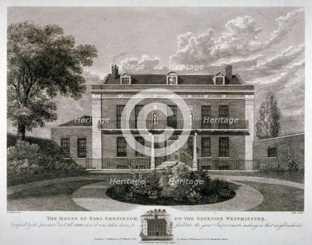 Peterborough House, Millbank, Westminster, London, 1821. Artist: Thomas Dale