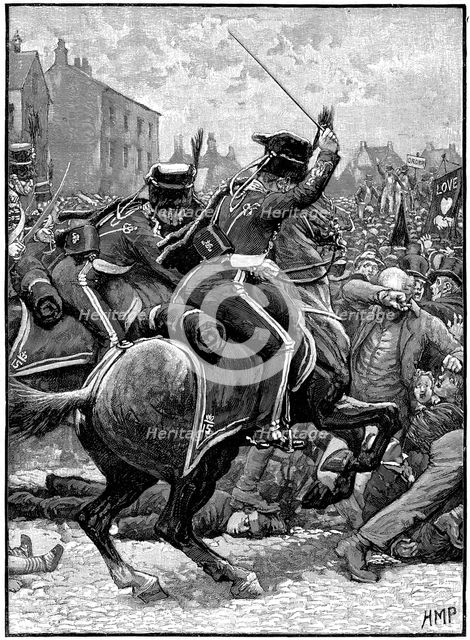 Peterloo Massacre, Manchester, 16 August 1819. Artist: Unknown