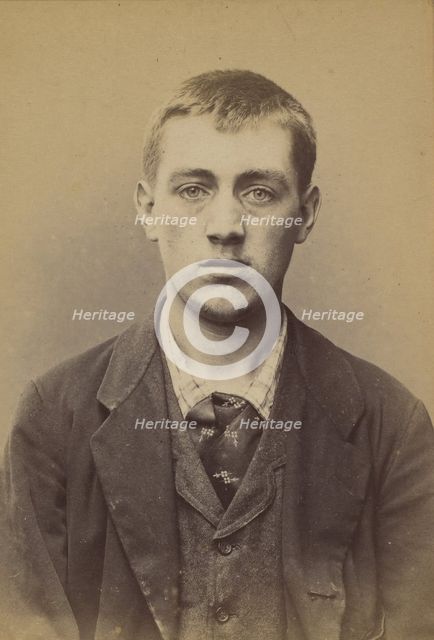 Peticolin. Henri. 23 ans, né le 8/6/71 à Goersdorf (Bas-Rhin). Vernisseur. Anarchiste. 2/7..., 1894. Creator: Alphonse Bertillon.