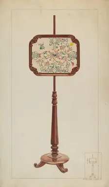 Petit Point Fire Screen, c. 1937. Creator: Ernest A Towers Jr