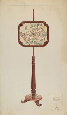 Petit Point Fire Screen, c. 1937. Creator: Ernest A Towers Jr