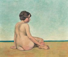 Petite baigneuse assise sur le sable, 1911. Creator: Vallotton, Felix Edouard (1865-1925)