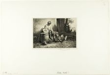 Petits! Petits!, c. 1865. Creator: Charles Emile Jacque