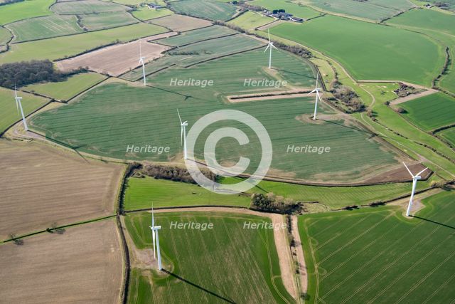 Petsoe Manor Wind Farm and the site of St Martin's Chapel, Ekeney, Milton Keynes, 2018. Creator: Damian Grady.
