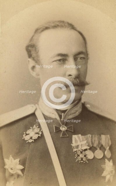 Petr Apollonovich Gresser, half-length portrait, facing slightly right..., between 1880 and 1886. Creator: Unknown.