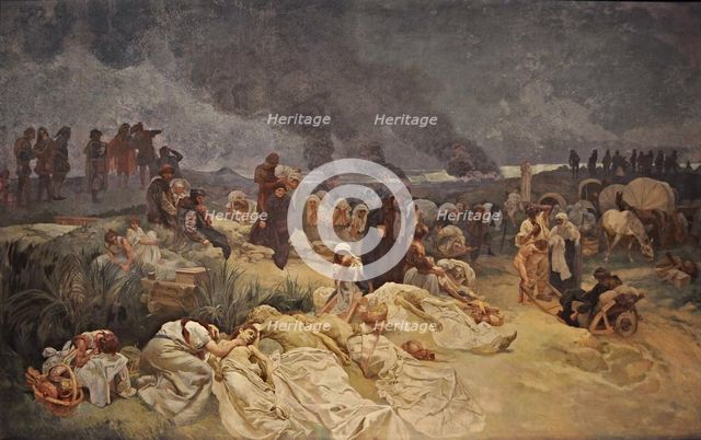 Petr Chelcicky at Vodnany (The cycle The Slav Epic). Artist: Mucha, Alfons Marie (1860-1939)