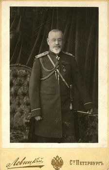 Petr Semenovich Vannovskii, full-length portrait, standing, facing front, between 1870 and 1890. Creator: Unknown