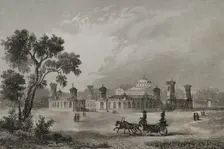 Petrovsky Palace, Moscow, Russia, 1839. Creator: Hippolyte Lalaisse