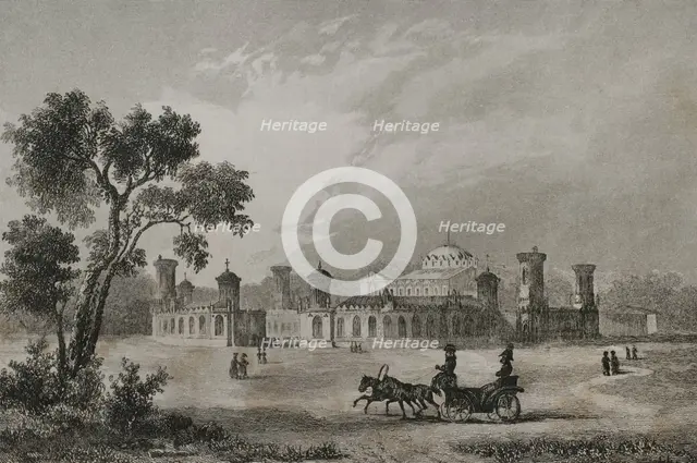 Petrovsky Palace, Moscow, Russia, 1839.  Creator: Hippolyte Lalaisse.