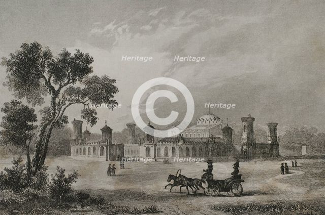 Petrovsky Palace, Moscow, Russia, 1839.  Creator: Hippolyte Lalaisse.