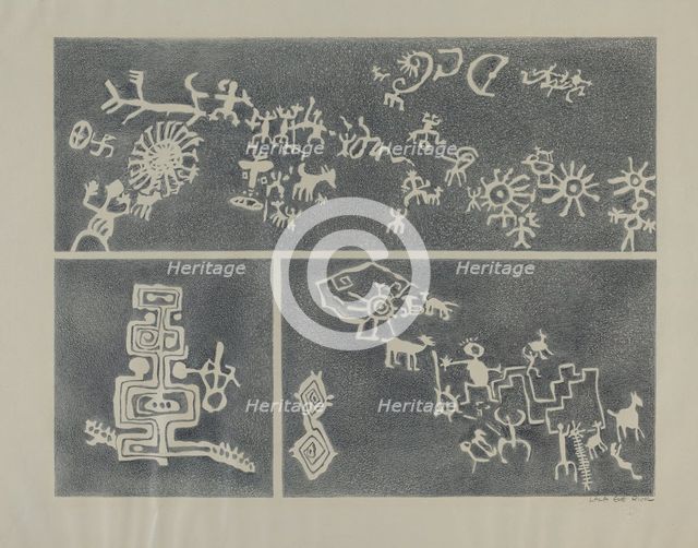 Petroglyph, 1935/1942. Creator: Lala Eve Rivol.