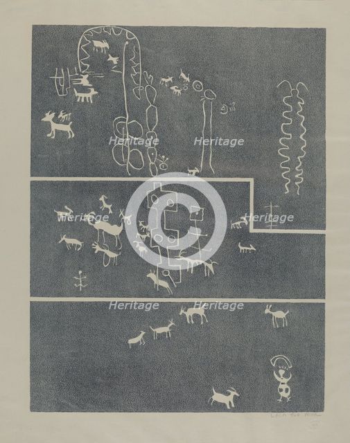 Petroglyph, 1935/1942. Creator: Lala Eve Rivol.