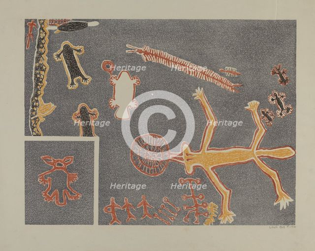 Petroglyph, 1935/1942. Creator: Lala Eve Rivol.