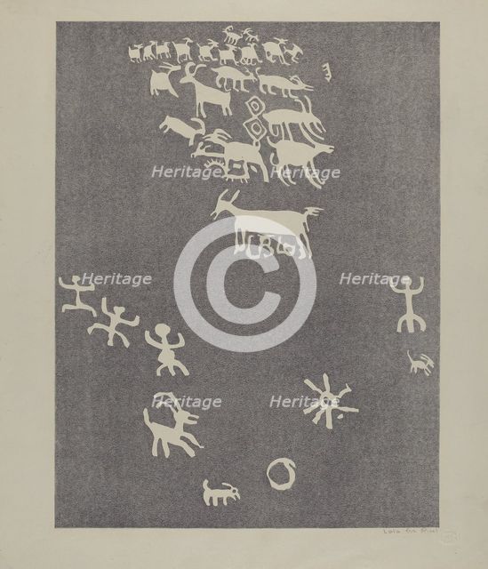 Petroglyph, 1935/1942. Creator: Lala Eve Rivol.