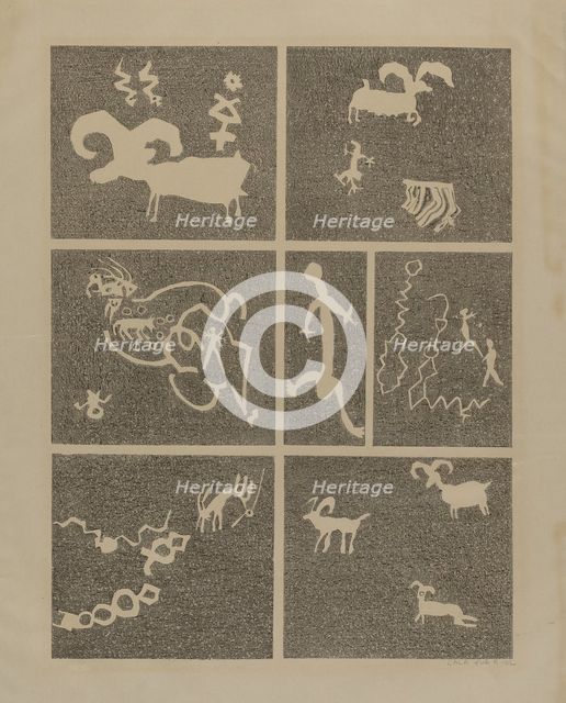 Petroglyph, 1935/1942. Creator: Lala Eve Rivol.