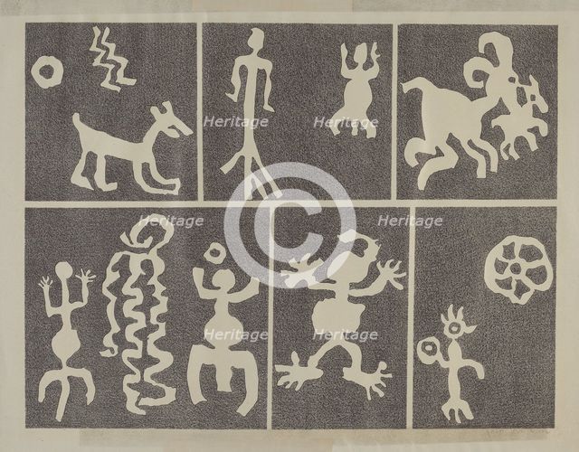 Petroglyph Design, 1935/1942. Creator: Lala Eve Rivol.