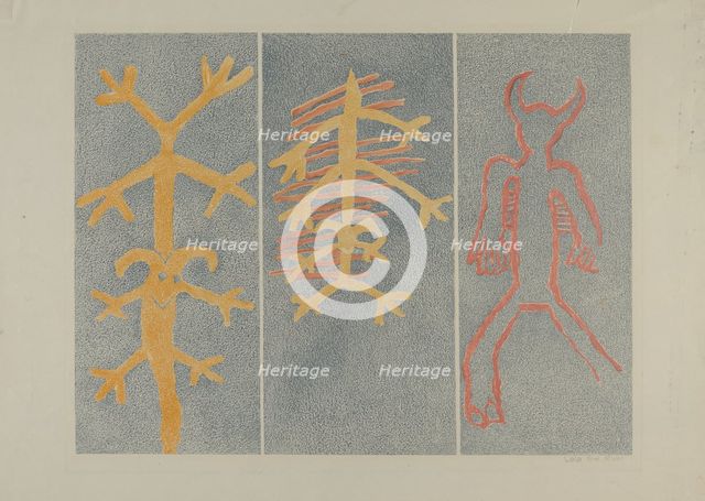 Petroglyph Design, 1935/1942. Creator: Lala Eve Rivol.