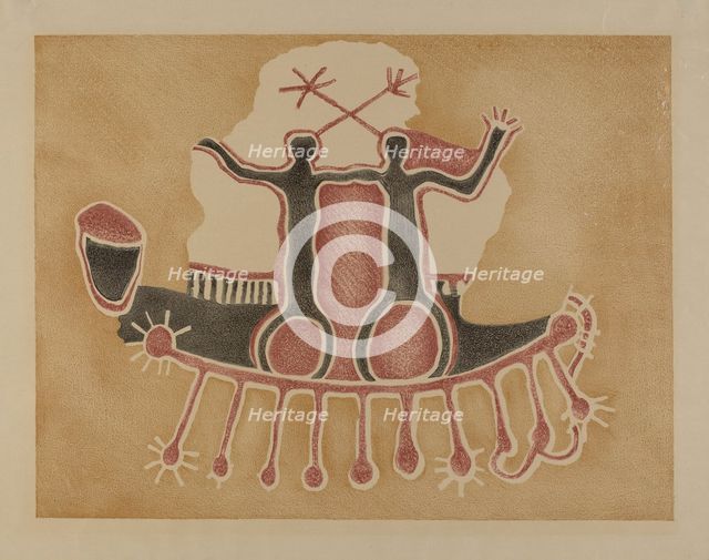 Petroglyph - Human Figures, 1935/1942. Creator: Lala Eve Rivol.