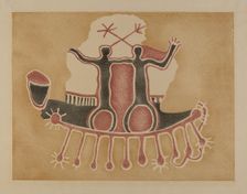 Petroglyph - Human Figures, 1935/1942. Creator: Lala Eve Rivol