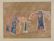Petroglyph - Human Figures, 1935/1942. Creator: Lala Eve Rivol