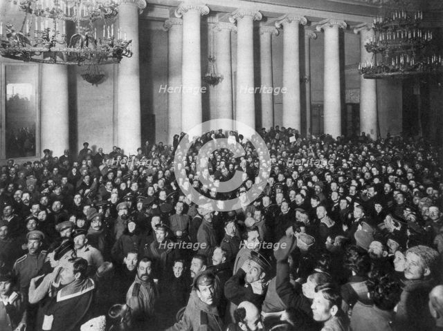 Petrograd Soviet of Workers' and Soldiers' Deputies, Tauride Palace, Russia, 1917. Artist: Unknown