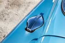 Petrol filler cap of a 1961 Aston Martin DB4 GT SWB lightweight. Creator: Unknown