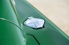 Petrol filler cap of a 1961 Aston Martin DB4 GT previously owned by Donald Campbell. Creator: Unknown