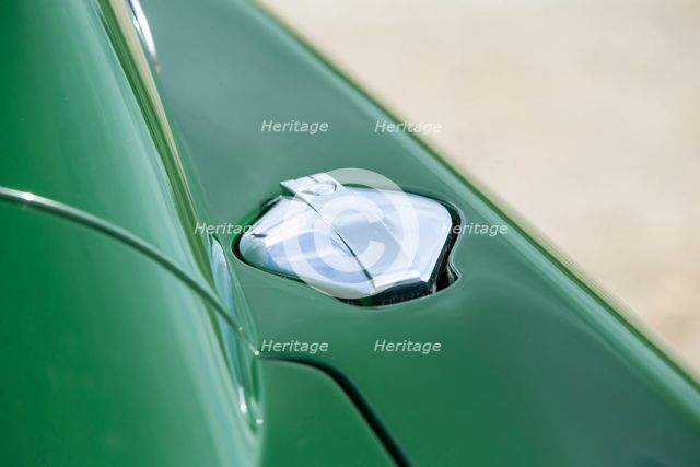Petrol filler cap of a 1961 Aston Martin DB4 GT previously owned by Donald Campbell. Creator: Unknown.