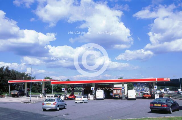 Petrol Station at Rownhams Services on M27 Motorway. Artist: Unknown.