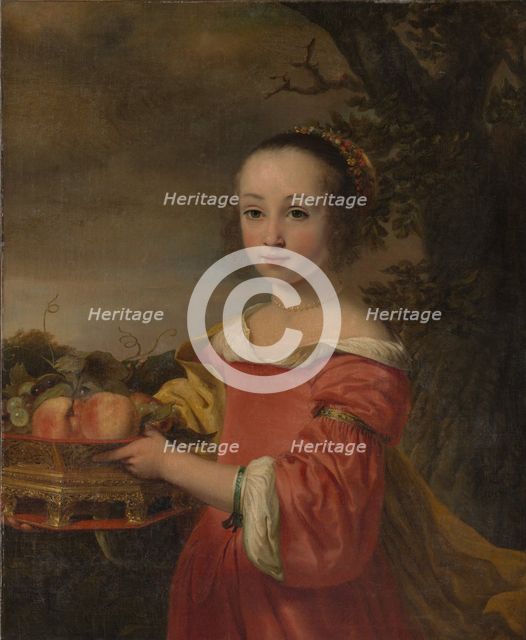 Petronella Elias (1648-1667) with a Basket of Fruit, 1657. Creator: Ferdinand Bol.