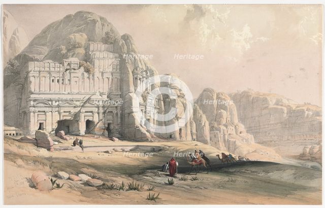 Petra, Eastern End of the Valley, 1839. Creator: David Roberts (British, 1796-1864).