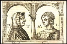 Petrarch and Laura, ca 1545. Creator: Burgkmair, Hans, the Elder (1473-1531)