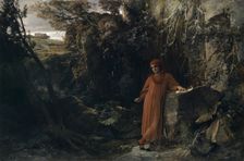 Petrarch at the Spring of Vaucluse, 1867. Creator: Arnold Bocklin