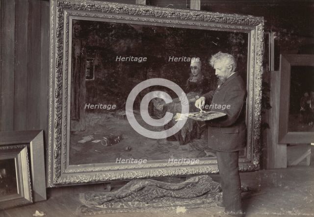 Petrus van der Velden at work, 1890s. Creator: Unknown.