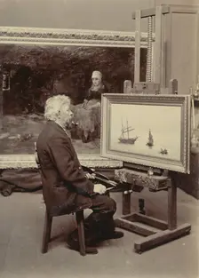 Petrus van der Velden in studio, Pitt Street, 1890s. Creator: Unknown