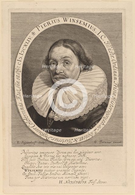 Petrus Winsemius. Creator: Jonas Suyderhoef.