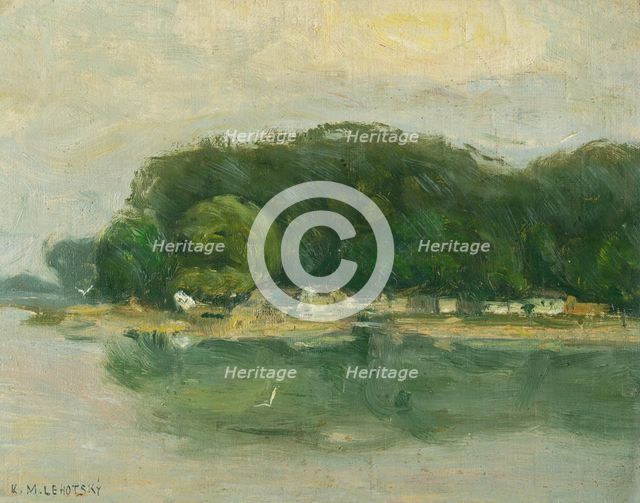 Petrzalka Bank from the Danube, 1900-1910. Creator: Karol Miloslav Lehotský.