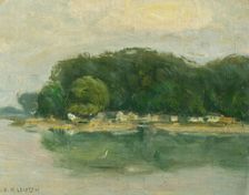 Petrzalka Bank from the Danube, 1900-1910. Creator: Karol Miloslav Lehotský
