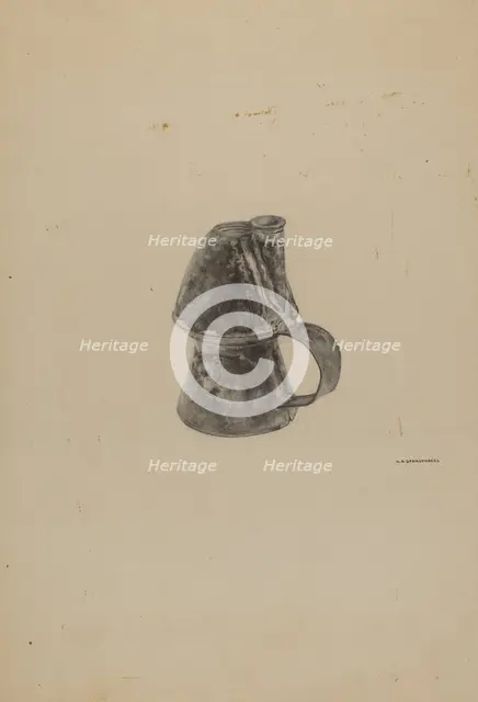 Petticoat Peg Lamp, c. 1939. Creator: G. A. Spangenberg.