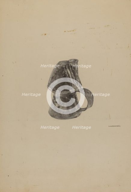Petticoat Peg Lamp, c. 1939. Creator: G. A. Spangenberg.