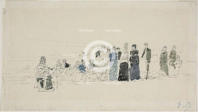 Petticoats on the Beach (recto); Breton Women on the Beach (verso), 1865/1870 (recto);1867/68(verso) Creator: Eugene Louis Boudin.