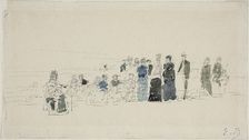 Petticoats on the Beach (recto); Breton Women on the Beach (verso), 1865/1870 (recto);1867/68(verso) Creator: Eugene Louis Boudin
