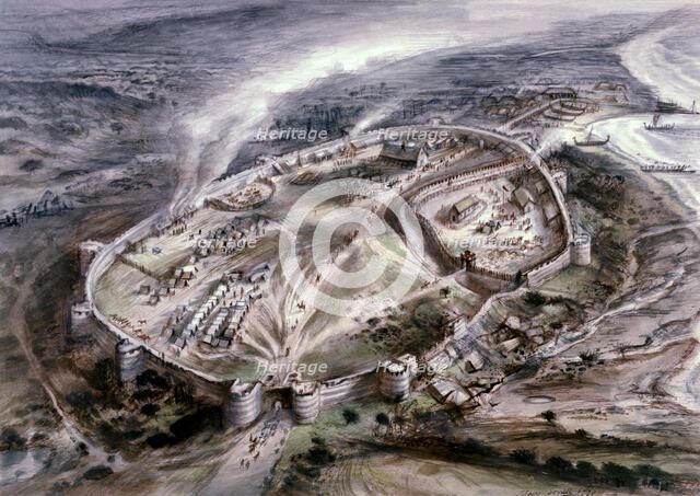 Pevensey Castle, c3rd century, (c1960s) Artist: Alan Ernest Sorrell.