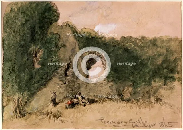 Pevensey Castle, East Sussex, 1865. Artist: Sir John Gilbert
