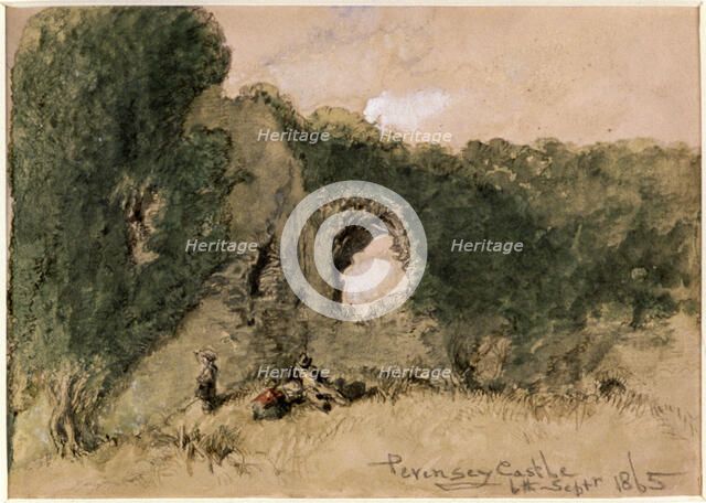 Pevensey Castle, East Sussex, 1865. Artist: Sir John Gilbert