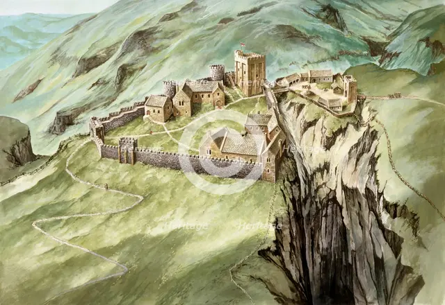 Peveril Castle, 14th century, (c1990-2010) Artist: Peter Urmston.