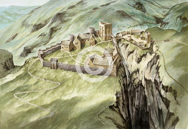 Peveril Castle, 14th century, (c1990-2010) Artist: Peter Urmston.